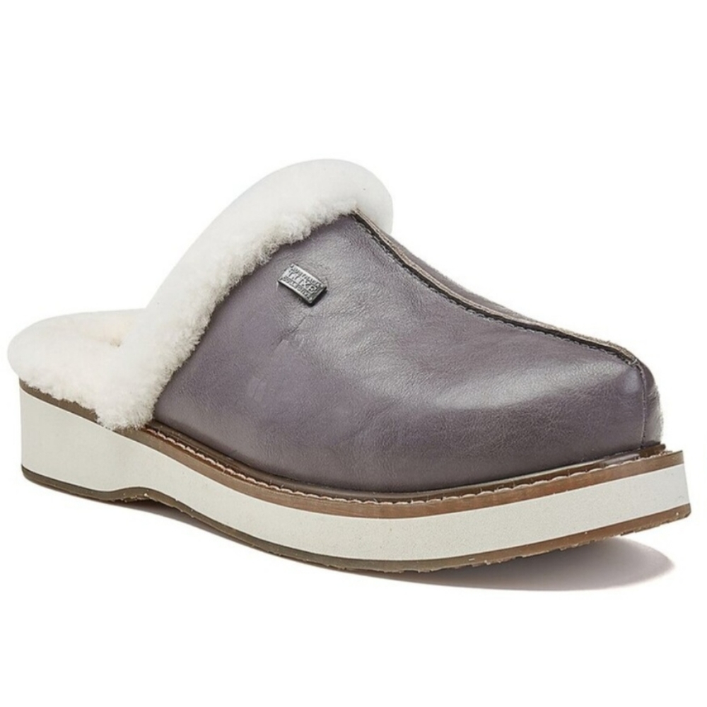 Australia Luxe Collective Charcoal and Cream Slippers